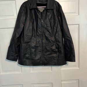 Wilda Woman's black Leather Jacket 3X